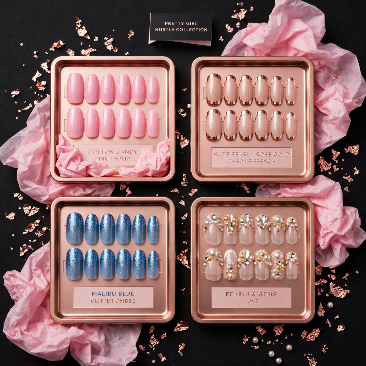PRESS-ON NAILS EDITION - PRESS. SLAY. REPEAT.  ∣ P r e t t y G i r l H u s t l e C o l l e c t i o n − W o m e n ′ s ∣PrettyGirlHustleCollection−Women  ′  s Line